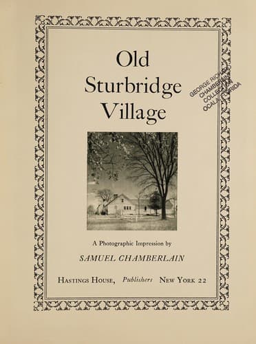 Tapa de Old Sturbridge Village