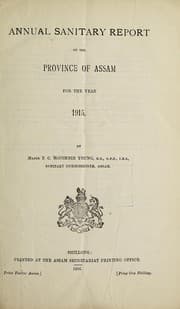 Tapa de Annual sanitary report of the Province of Assam