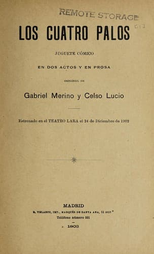 Tapa de Los cuatro palos