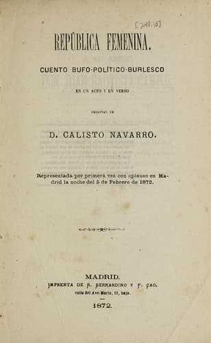 Tapa de República femenina