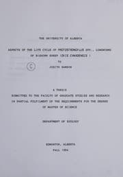 Tapa de Aspects of the life cycle of Protostrongylus spp., lungworms of bighorn sheep (Ovis Canadensis)