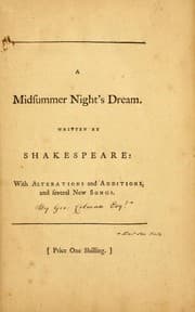 Tapa de Midsummer Night's Dream with alterations and additions
