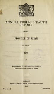 Tapa de Annual sanitary report of the Province of Assam