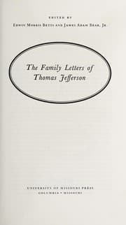Tapa de The family letters of Thomas Jefferson