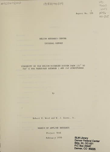 Tapa de Helium Research Center internal report