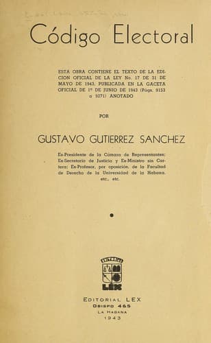 Tapa de Código electoral