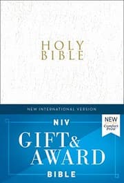 Tapa de NIV, Gift and Award Bible, Leather-Look, White, Red Letter Edition, Comfort Print