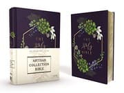 Tapa de NIV, Artisan Collection Bible, Cloth over Board, Navy Floral, Designed Edges under Gilding, Red Letter Edition, Comfort Print