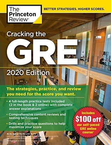 Tapa de Cracking the GRE with 4 Practice Tests, 2020 Edition