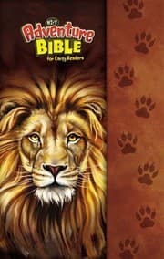 Tapa de NIrV, Adventure Bible for Early Readers, Hardcover, Full Color Interior, Lion