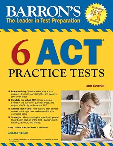 Tapa de Barron's 6 ACT Practice Tests