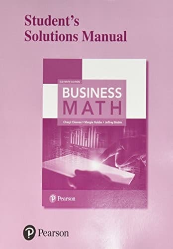 Tapa de Student Solutions Manual for Business Math