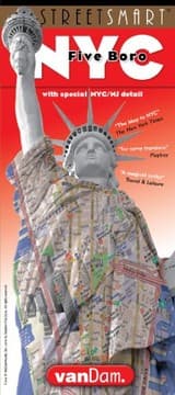 Tapa de StreetSmart NYC Five Boro Map by VanDam-Laminated pocket city street map w/ attractions in all 5 boros of NY City
