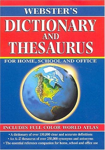 Tapa de Webster's Dictionary and Thesaurus 2002 Edition