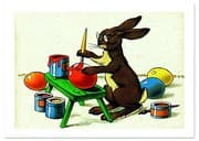 Tapa de The Easter Rabbit Painting Eggs Easter Greeting Card