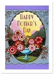 Tapa de Art Nouveau Perfume Label Mother's Day Greeting Card