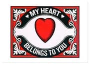 Tapa de Heart Matchbox Label Anniversary Greeting Card