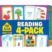 Tapa de School Zone - Reading Flash Card 4-Pack - Ages 4 and Up, Short and Long Vowel Sounds, Combination Sounds, Rhyming, and More