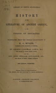 Tapa de History of the literature of ancient Greece