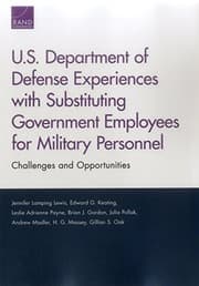 Tapa de U.S. Department of Defense Experiences with Substituting Government Employees for Military Personnel