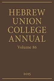 Tapa de Hebrew Union College Annual Volume 86