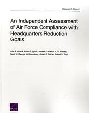 Tapa de An Independent Assessment of Air Force Compliance with Headquarters Reduction Goals