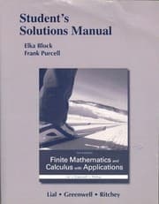 Tapa de Student's Solutions Manual for Finite Mathematics and Calculus with Applications
