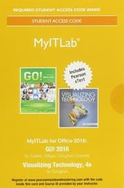 Tapa de MyLab IT with Pearson eText -- Access Card -- for GO! 2016 with Visualizing Technology