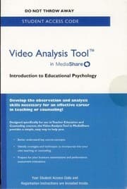 Tapa de Video Analysis Tool for Introduction to Educational Psychology in MediaShare Standalone Access Card