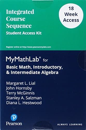 Tapa de Basic Math, Introductory and Intermediate Algebra - 18 Week Standalone Access Card