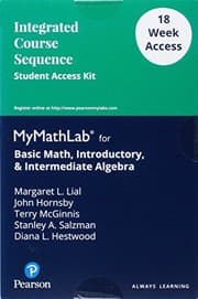Tapa de Basic Math, Introductory and Intermediate Algebra - 18 Week Standalone Access Card