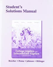 Tapa de Student's Solutions Manual for College Algebra with Intermediate Algebra