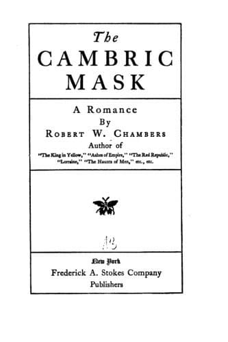 Tapa de The Cambric Mask, A Romance