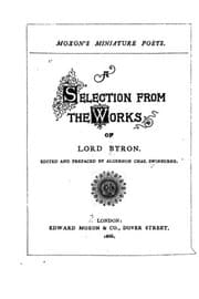 Tapa de A Selection from the Works of Lord Byron