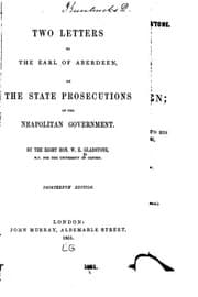 Tapa de Two letters to the Earl of Aberdeen, on the state prosecutions of the Neopolitan government