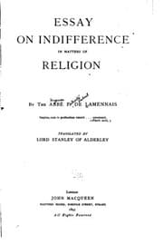 Tapa de Essay on indifference in matters of religion