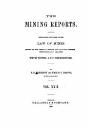 Tapa de The mining reports. A series containing the cases on the law of mines