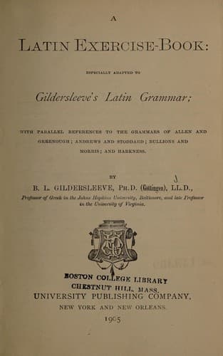 Tapa de A Latin exercise-book