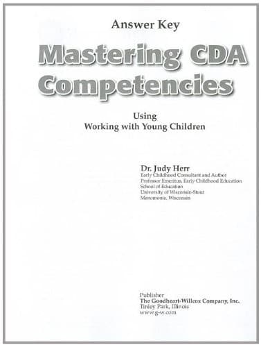 Tapa de Mastering CDA Competencies Using Working with Young Children Answer Key