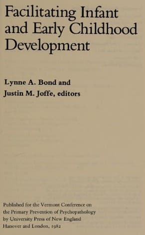 Tapa de Facilitating infant and early childhood development