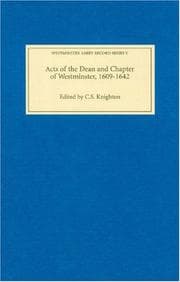 Tapa de Acts of the Dean and Chapter of Westminster, 1609-1642 (Westminster Abbey Record Series)