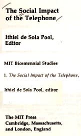 Tapa de The Social Impact of the Telephone