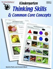 Tapa de Kindergarten Thinking Skills & Common Core Concepts