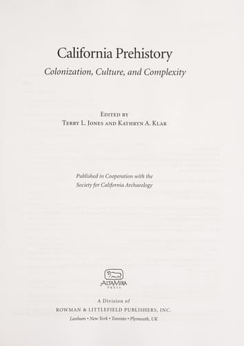 Tapa de California prehistory