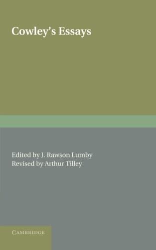 Tapa de Cowley's Essays