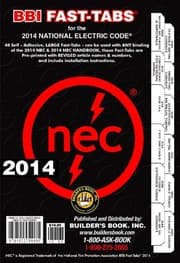 Tapa de 2014 National Electrical Code NEC Fast-Tabs For Softcover, Spiral, Looseleaf and Handbook