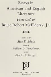 Tapa de Essays in American and English literature presented to Bruce Robert McElderry, Jr