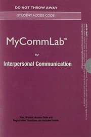Tapa de NEW MyLab Communication without Pearson eText -- Standalone Access Card -- for Interpersonal Communication