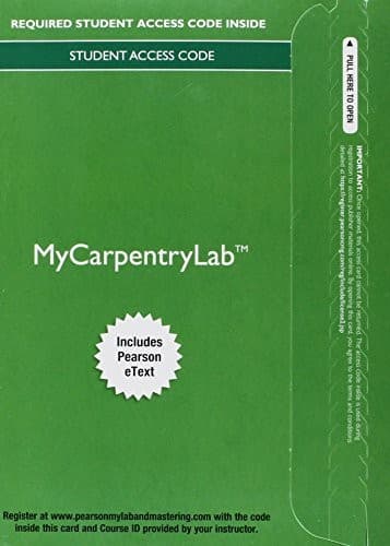 Tapa de MyCarpentryLab with Pearson eText -- Access Card -- for Carpentry