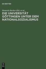 Tapa de Die Universität Göttingen unter dem Nationalsozialismus